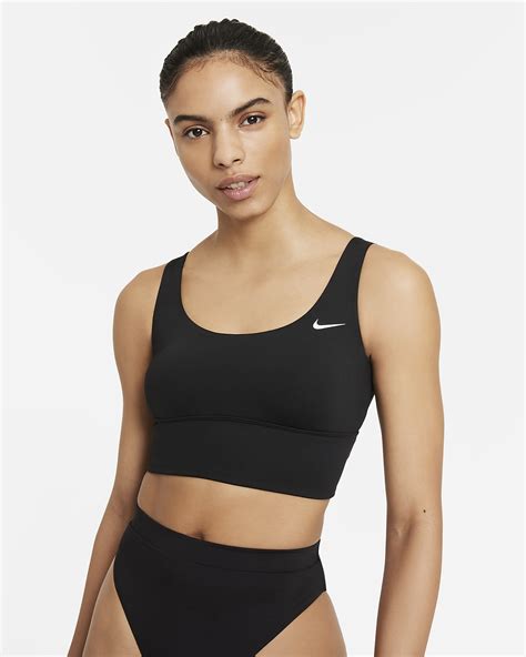 nike swim schwarzes bikinoberteil|Nike high waisted swimwear.